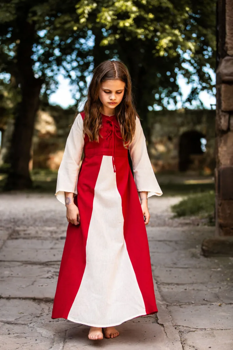 Cheap Leonardo Carbone Mädchenkleid "Elsa" Rot/Natur