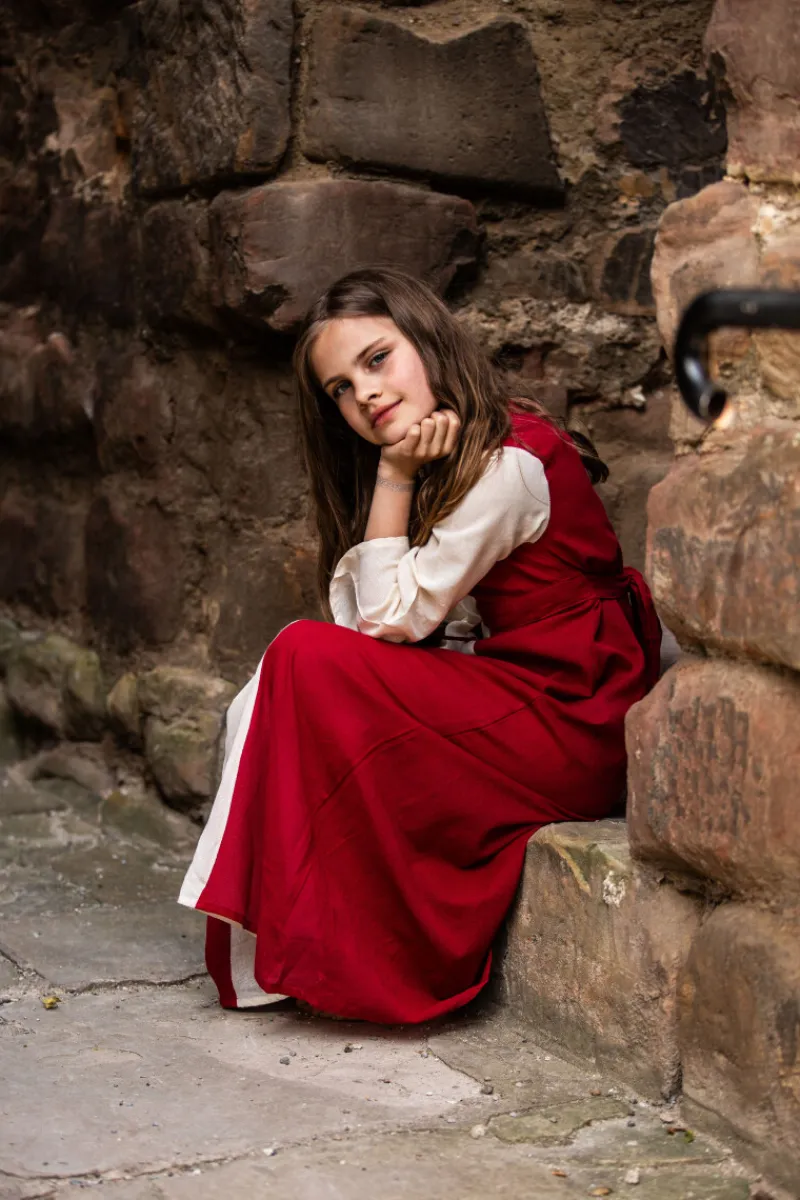 Cheap Leonardo Carbone Mädchenkleid "Elsa" Rot/Natur