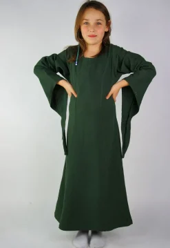 Outlet Leonardo Carbone Mädchenkleid mit Trompetenärmeln "Alice" Grün