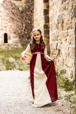 Sale Leonardo Carbone Mädchenkleid "Piccola Donna" Rot/Natur