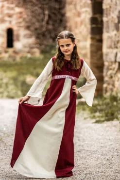 Sale Leonardo Carbone Mädchenkleid "Piccola Donna" Rot/Natur