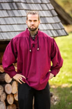 Flash Sale Leonardo Carbone Meliertes Stehkragen-Schnürhemd