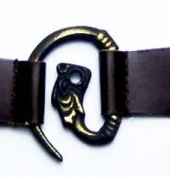 Cheap Leonardo Carbone Metallspange mit Leder Braun