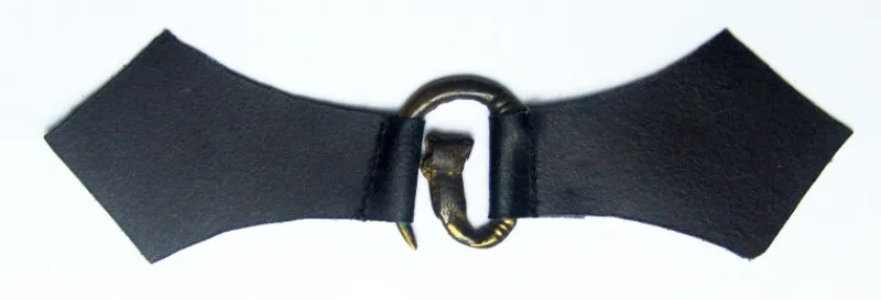 Outlet Leonardo Carbone Metallspange mit Leder, Fuchs Schwarz