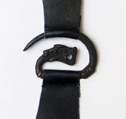 Discount Leonardo Carbone Metallspange mit Leder Schwarz
