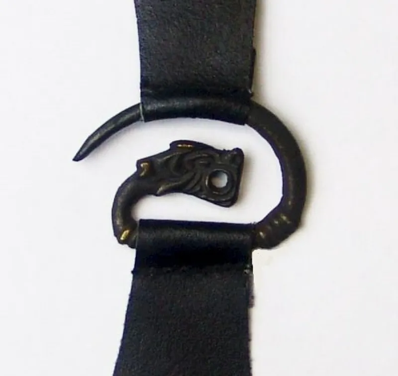 Discount Leonardo Carbone Metallspange mit Leder Schwarz