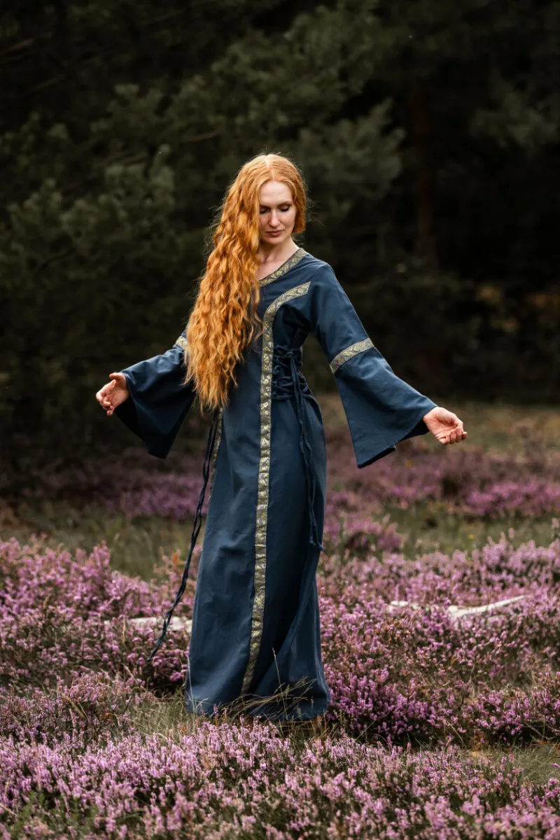 Best Leonardo Carbone Mittelalter Baumwollkleid "Angie" Blau