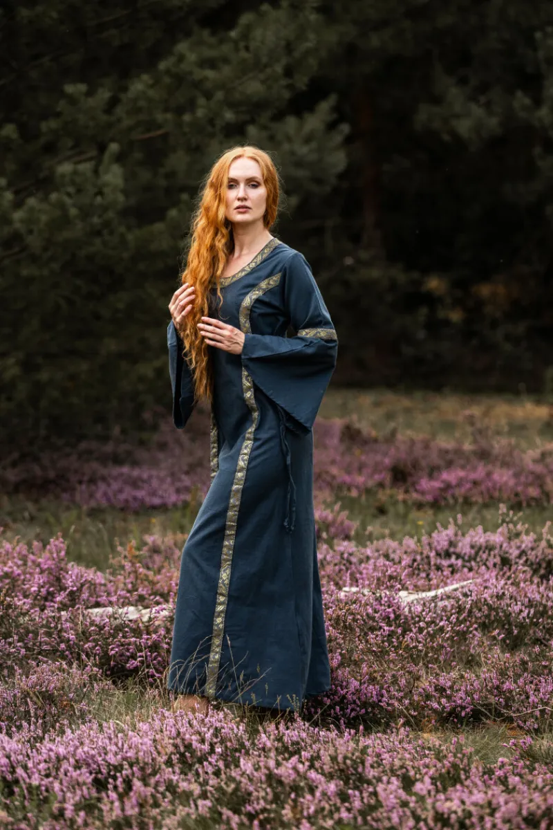 Best Leonardo Carbone Mittelalter Baumwollkleid "Angie" Blau