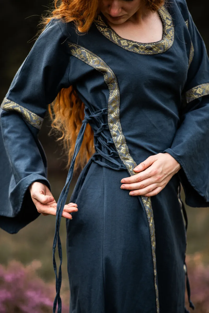 Best Leonardo Carbone Mittelalter Baumwollkleid "Angie" Blau