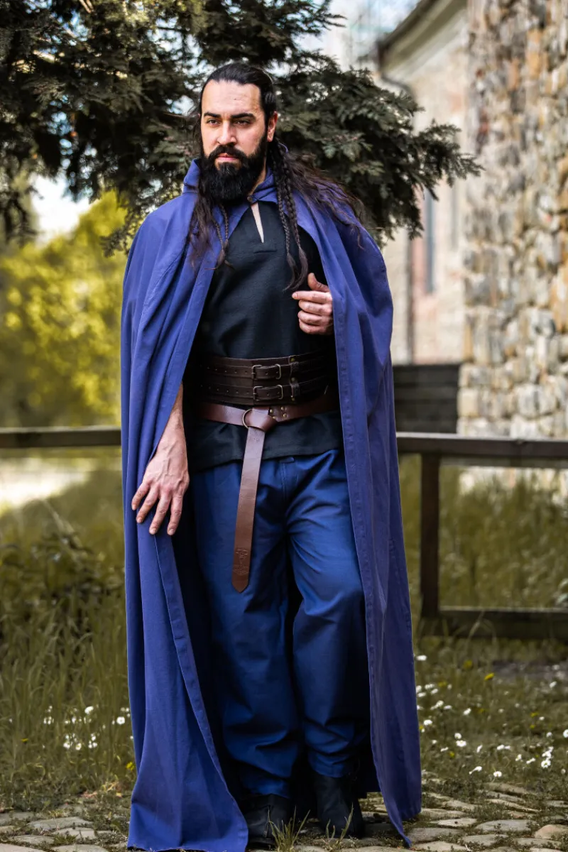 Shop Leonardo Carbone Mittelalter Baumwollumhang "Gunnar" Blau