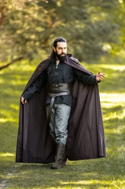 Best Leonardo Carbone Mittelalter Baumwollumhang "Gunnar" Dunkelbraun