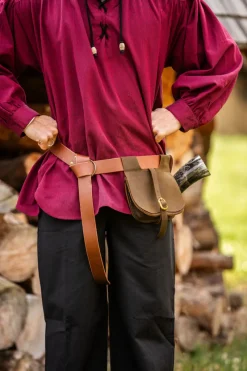 Store Leonardo Carbone Mittelalter Gürteltasche Leder 