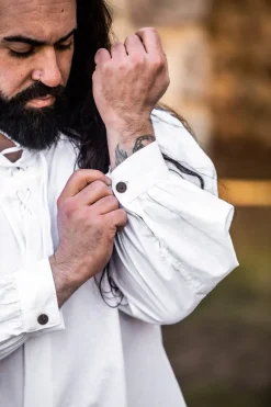 Fashion Leonardo Carbone Mittelalter Hemd 
