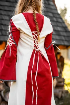 Fashion Leonardo Carbone Mittelalter Kleid Amalia Natur/Rot