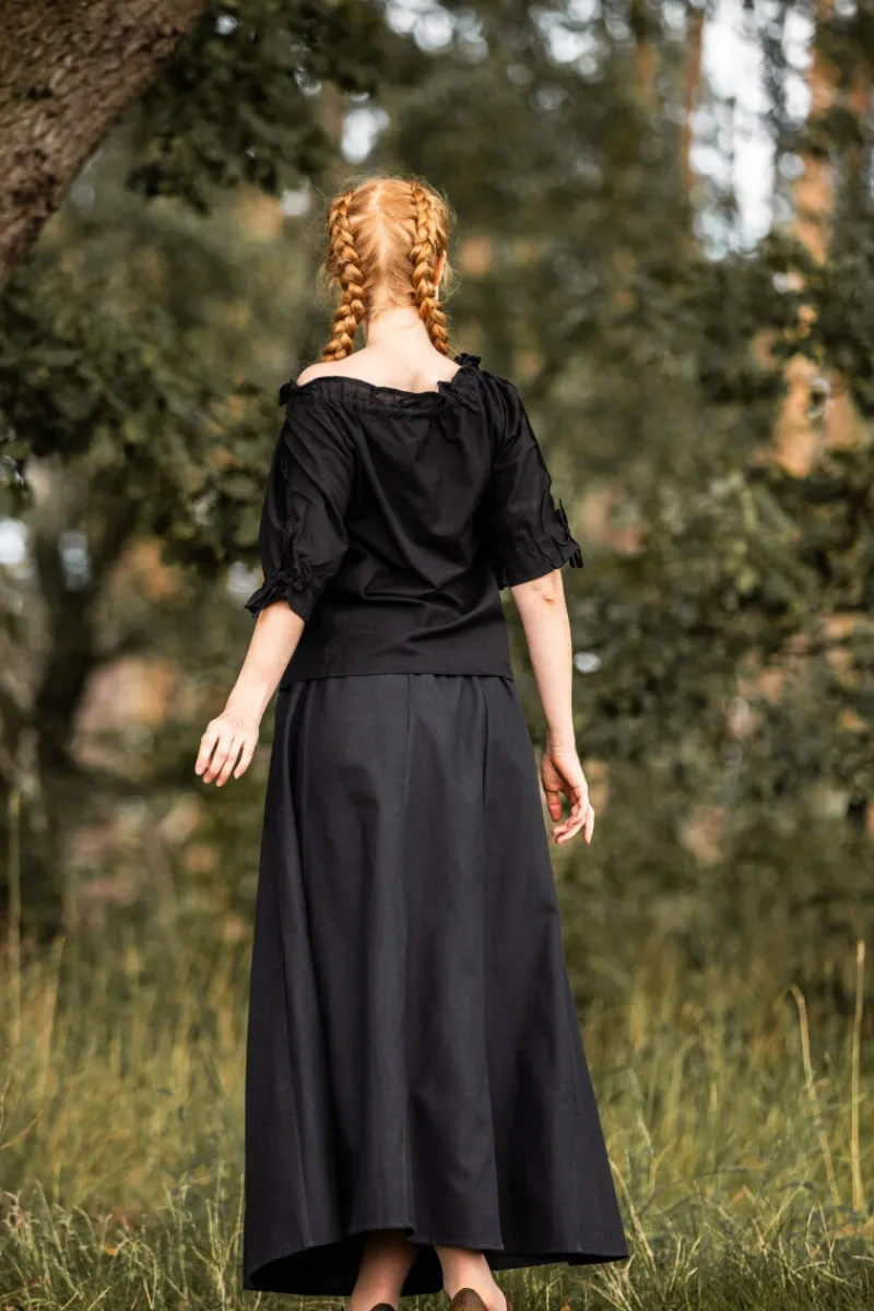 Cheap Leonardo Carbone Mittelalter Kurzarmbluse "Sandra" Schwarz