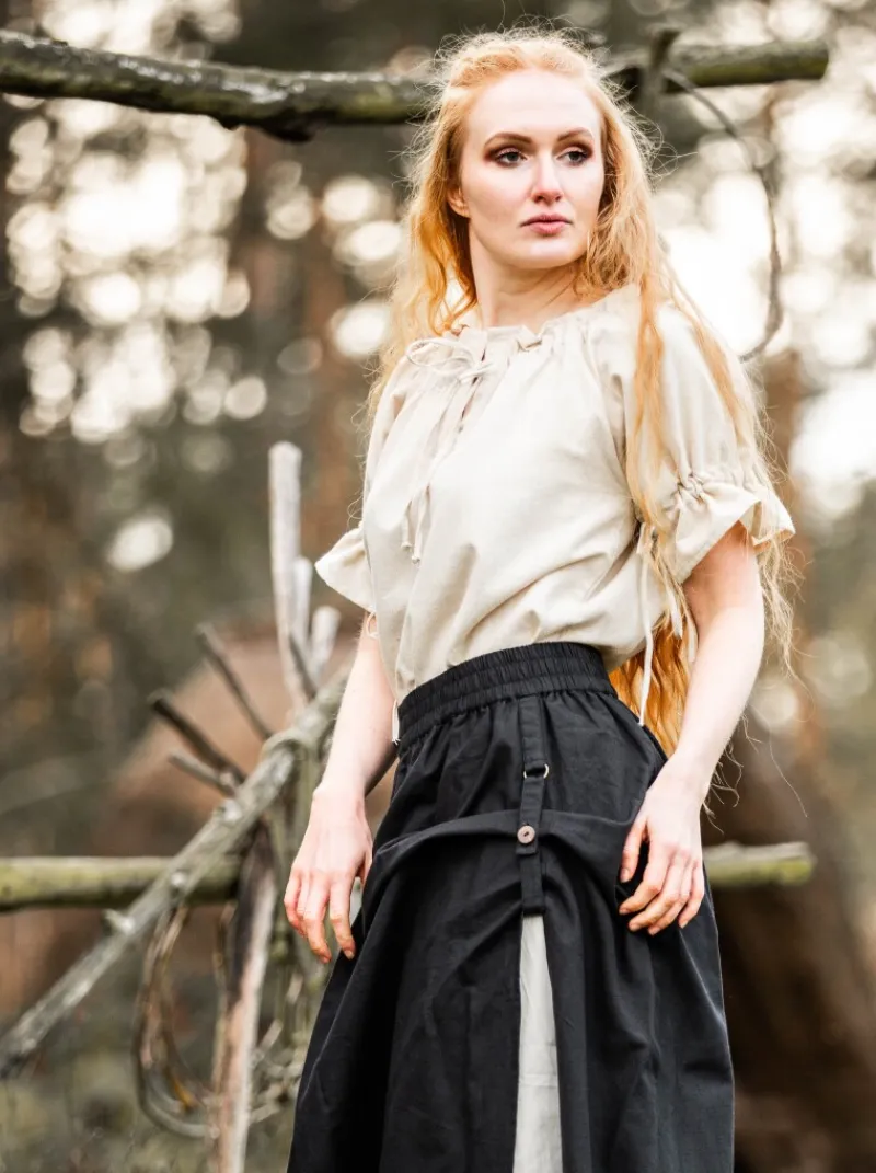 Flash Sale Leonardo Carbone Mittelalter Kurzarmbluse "Verena" Natur