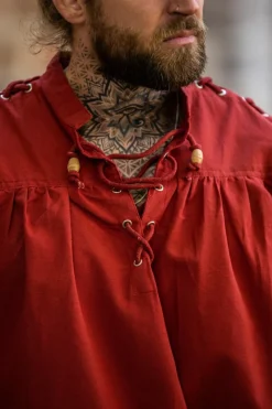 Shop Leonardo Carbone Mittelalter- Schnürhemd mit Ösen 