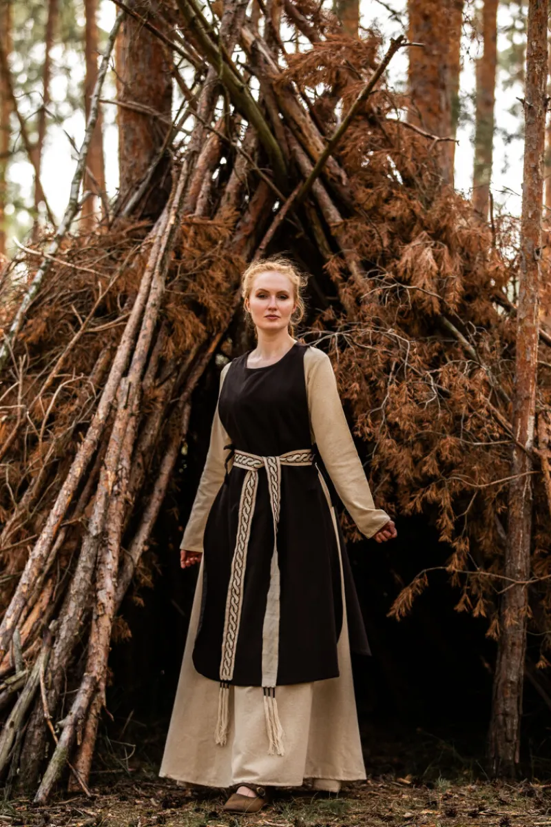 Fashion Leonardo Carbone Mittelalter-Überkleid "Magdalena" Dunkel Braun