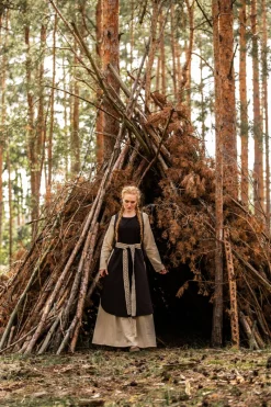 Fashion Leonardo Carbone Mittelalter-Überkleid "Magdalena" Dunkel Braun