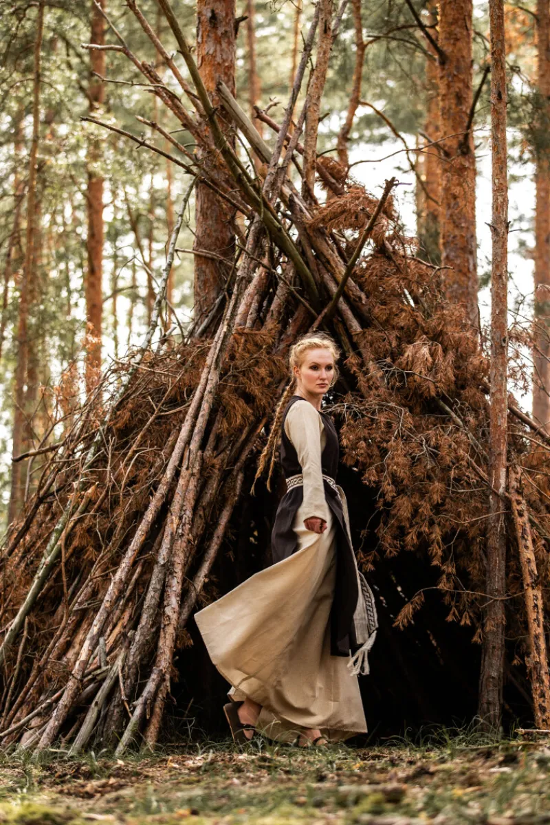 Fashion Leonardo Carbone Mittelalter-Überkleid "Magdalena" Dunkel Braun