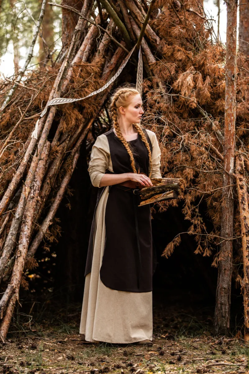 Fashion Leonardo Carbone Mittelalter-Überkleid "Magdalena" Dunkel Braun