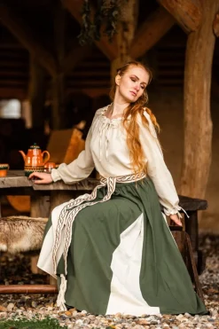 Online Leonardo Carbone Mittelalterbluse "Edith" Natur