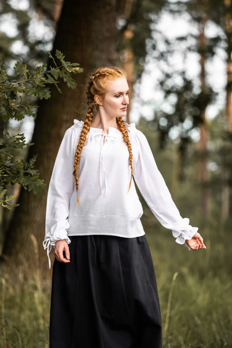 Best Leonardo Carbone Mittelalterbluse "Edith" Weiß