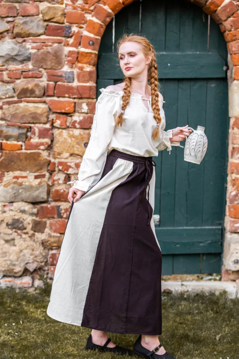 Store Leonardo Carbone Mittelalterbluse mit Spitze "Bettina" Natur