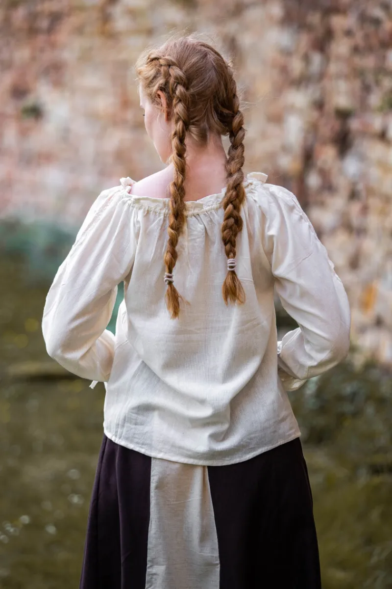 Store Leonardo Carbone Mittelalterbluse mit Spitze "Bettina" Natur