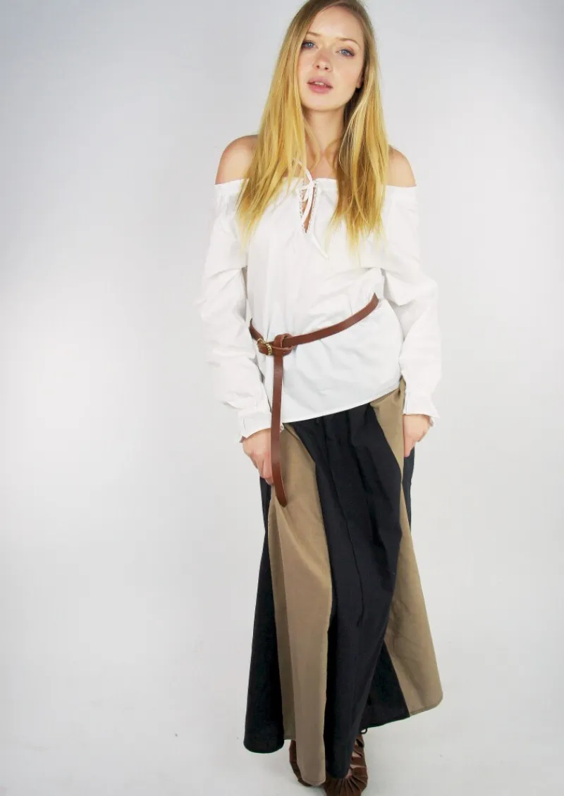 Store Leonardo Carbone Mittelalterbluse mit Spitze "Bettina" Weiß