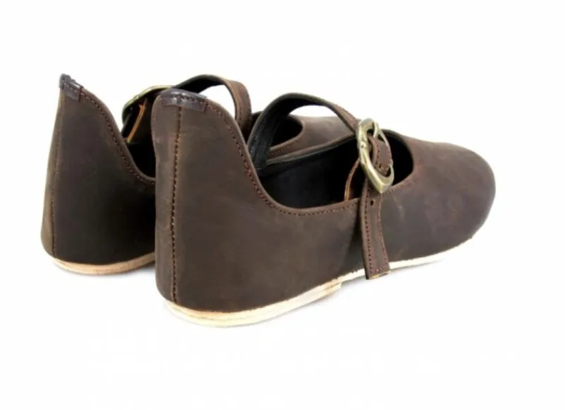 Fashion Leonardo Carbone Mittelalter-Damenschuhe "Cecilie" mit Ledersohle Braun