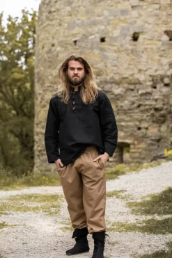 Best Leonardo Carbone Mittelalter-Hemd aus dicker Baumwolle