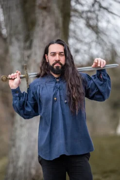 Best Leonardo Carbone Mittelalterhemd aus grober Baumwolle