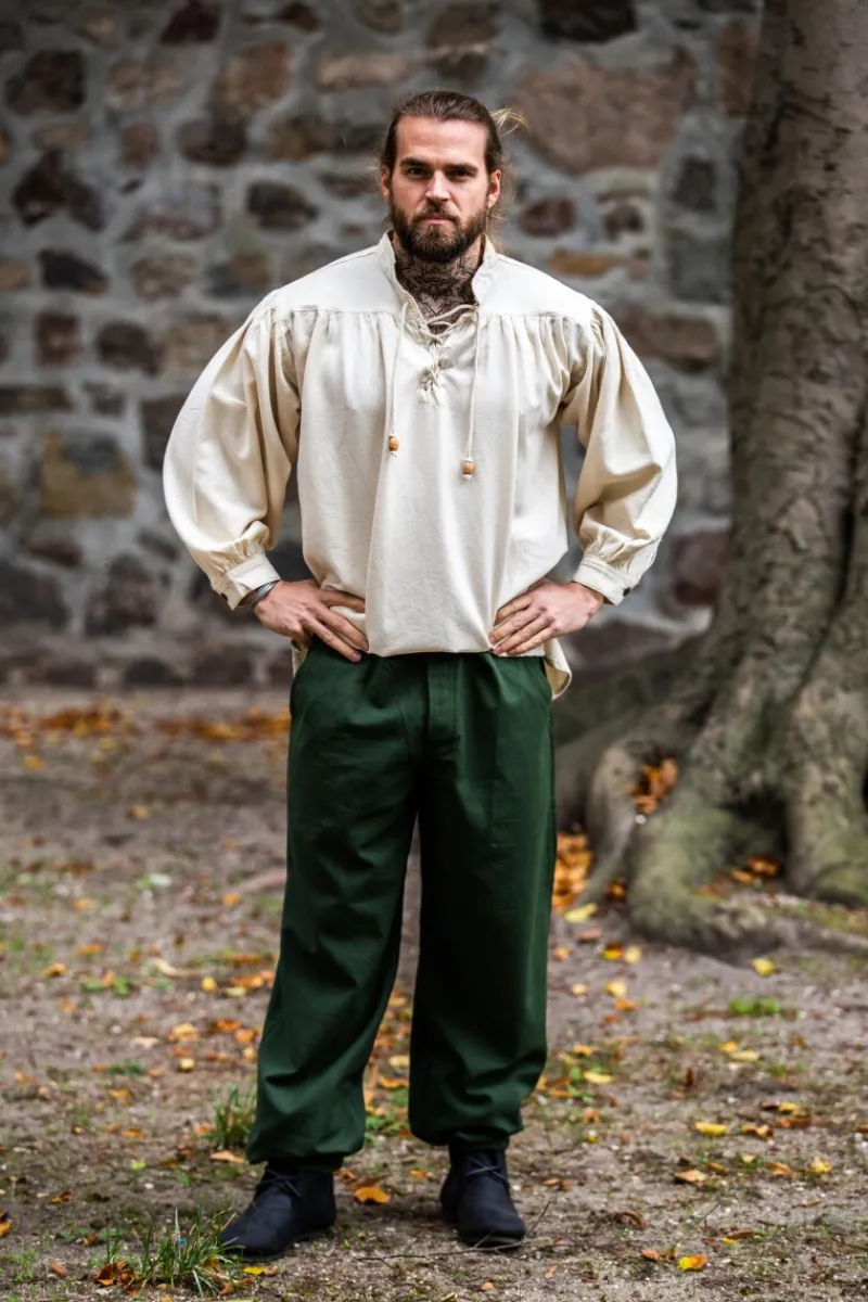 Best Leonardo Carbone Mittelalterhemd aus grober Baumwolle "Leopold" Natur