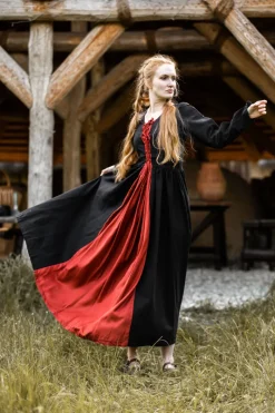 New Leonardo Carbone Mittelalterkleid "Medusa" Schwarz/Rot