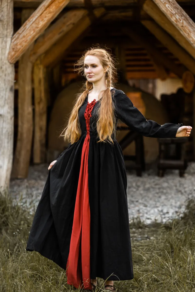 New Leonardo Carbone Mittelalterkleid "Medusa" Schwarz/Rot
