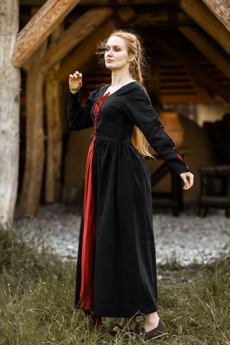 New Leonardo Carbone Mittelalterkleid "Medusa" Schwarz/Rot