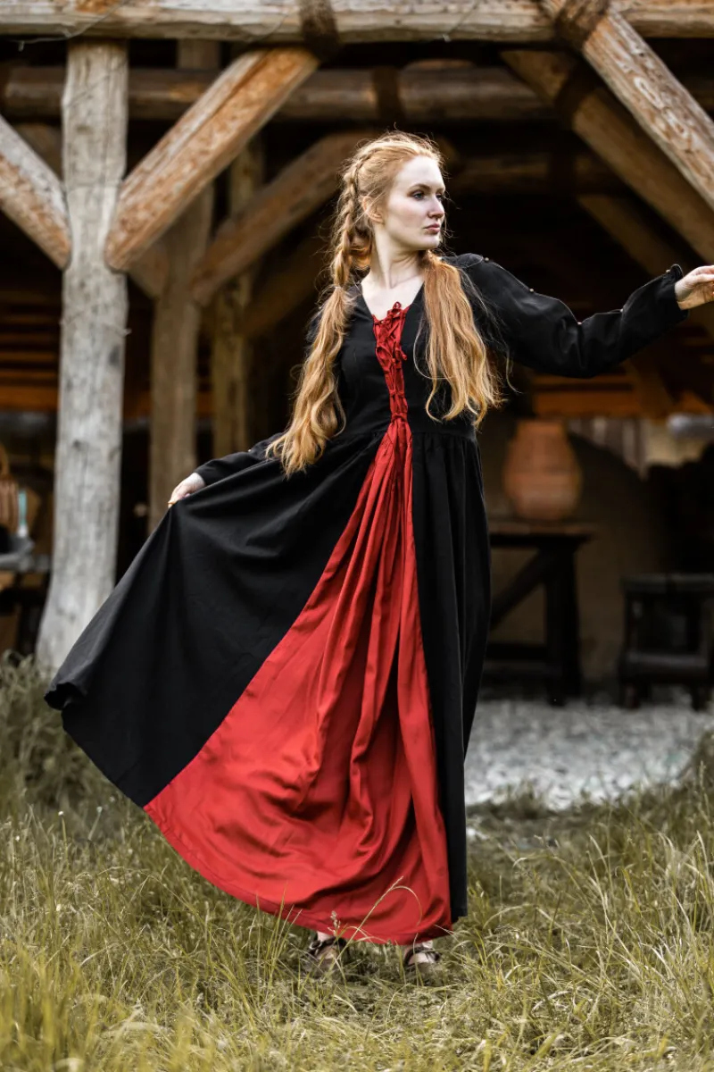 New Leonardo Carbone Mittelalterkleid "Medusa" Schwarz/Rot