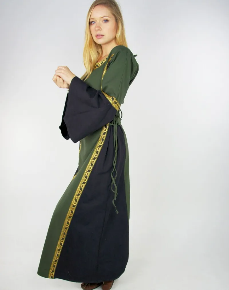 Cheap Leonardo Carbone Mittelalterkleid mit Bordüre "Sophie" Grün/Schwarz GrünSchwarz