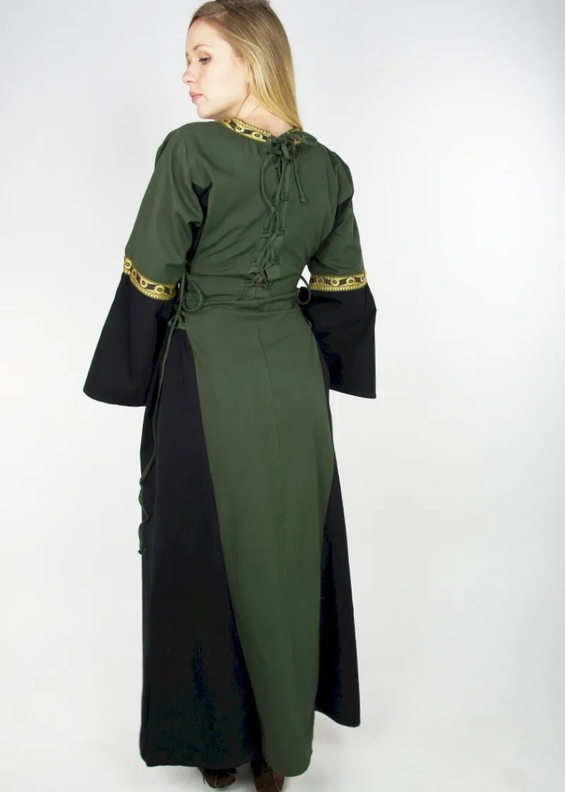 Cheap Leonardo Carbone Mittelalterkleid mit Bordüre "Sophie" Grün/Schwarz GrünSchwarz