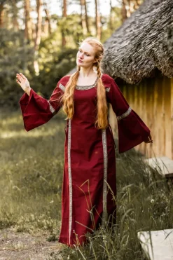 Store Leonardo Carbone Mittelalterkleid mit Bordüre