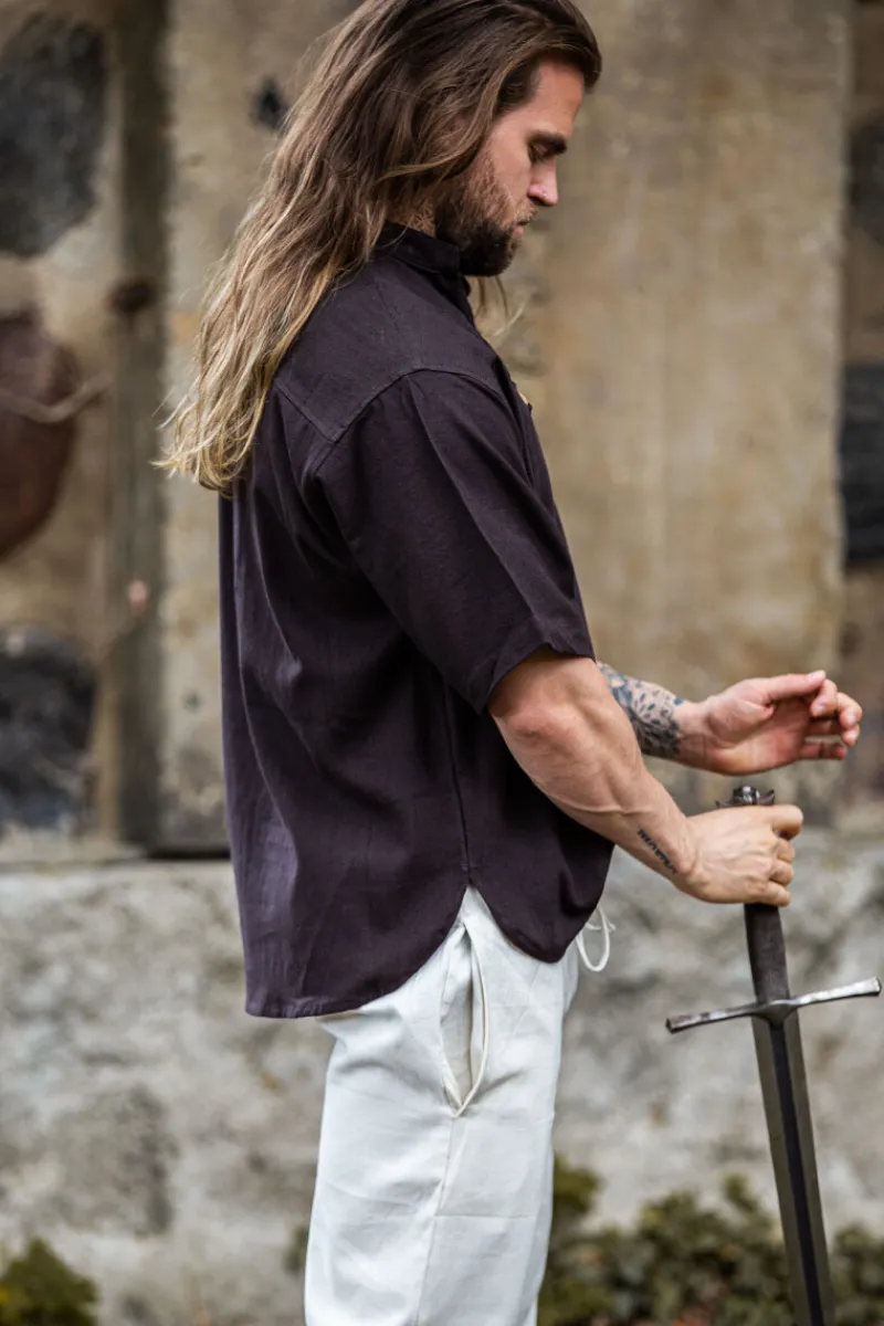 Online Leonardo Carbone Mittelalter-Kurzarmhemd "Eric" Braun