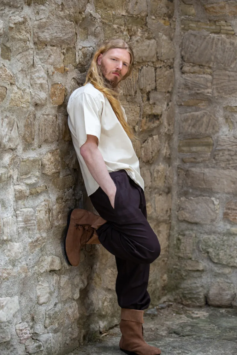 Hot Leonardo Carbone Mittelalter-Kurzarmhemd "Eric" Natur