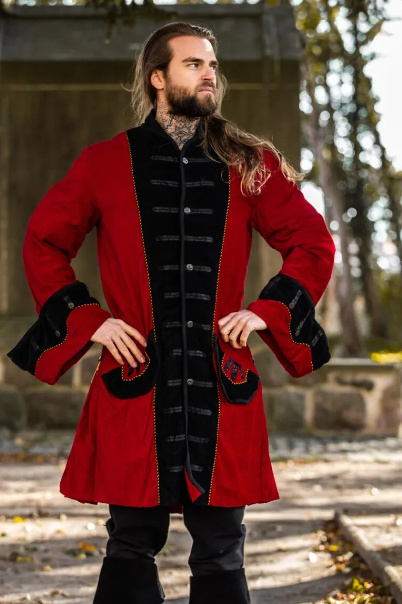 Best Leonardo Carbone Piraten Gehrock "Jack" Rot/Schwarz