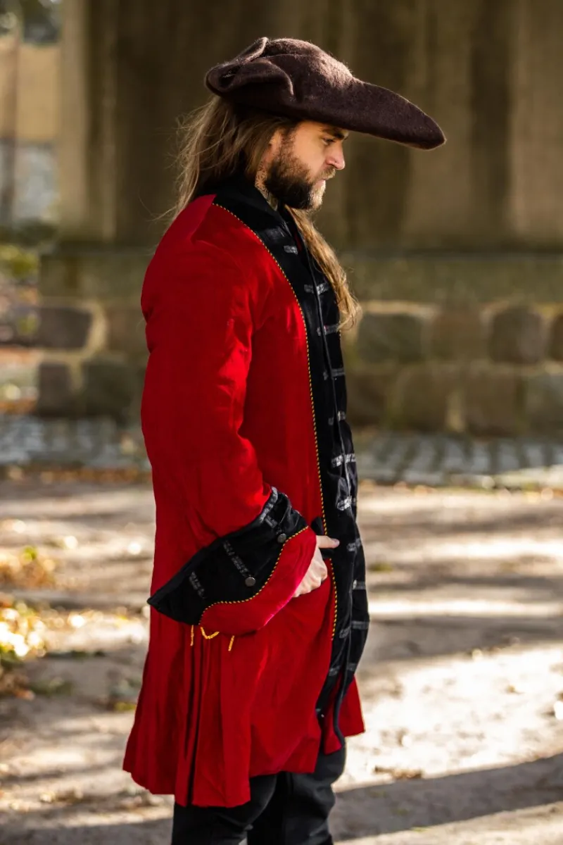 Best Leonardo Carbone Piraten Gehrock "Jack" Rot/Schwarz