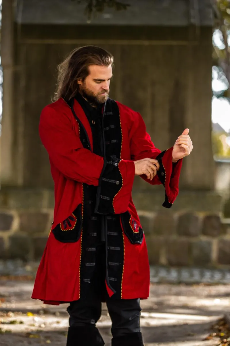 Best Leonardo Carbone Piraten Gehrock "Jack" Rot/Schwarz