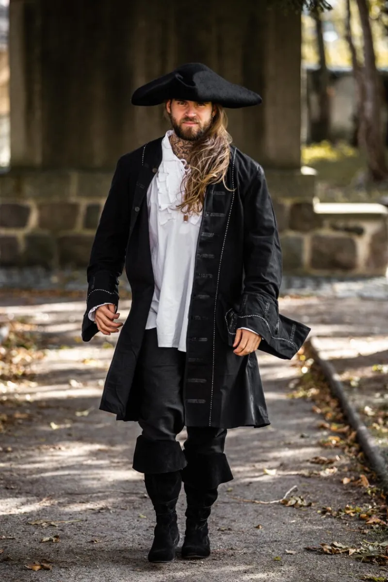 Fashion Leonardo Carbone Piraten-Gehrock "Edward" Schwarz