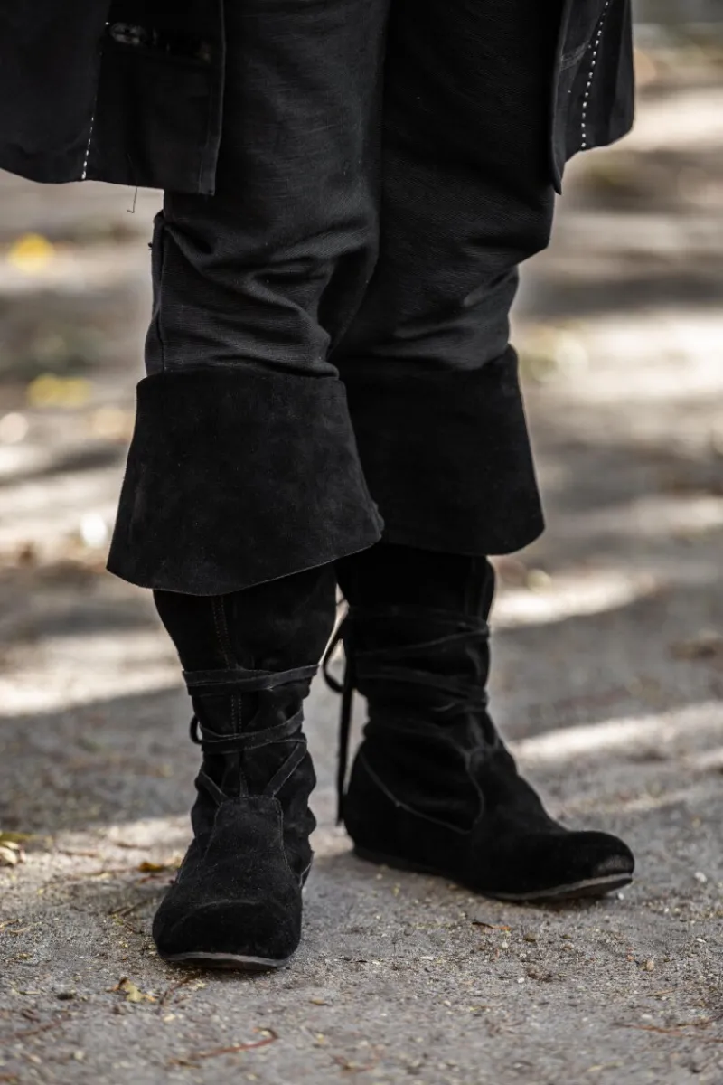 Cheap Leonardo Carbone Piratenstiefel aus Wildleder "Geoffrey" Schwarz