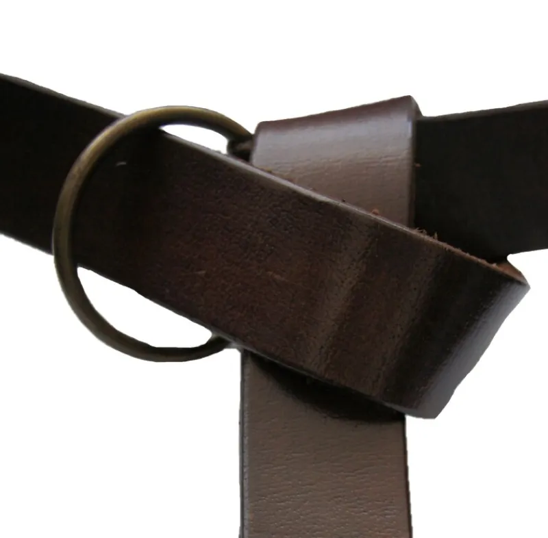 Clearance Leonardo Carbone Ringgürtel aus Leder mit keltischem Muster "Kegan" Dunkelbraun