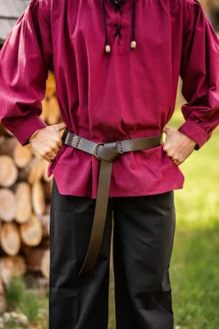 Fashion Leonardo Carbone Ringgürtel "Conrad" mit Lederriemen Braun